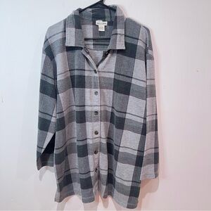 Avenue Charcoal and White Plaid Shirt